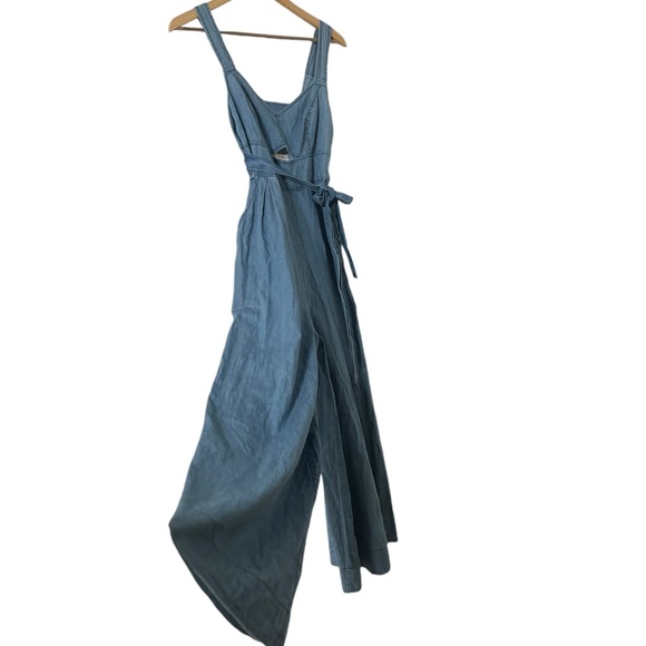 ANTHROPOLOGIE Chambray Wide Leg Jumpsuit - Picture 10 of 13